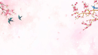 中国风水墨粉色桃花春天花卉唯美浪漫GIF动态图桃花背景